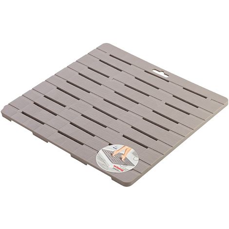 Pedana Doccia 55 x 55 Tortora in Plastica con Gommini Antiscivolo