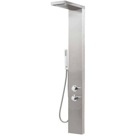 Colonna doccia termostatica in acciaio inox satinato con 4 funzioni