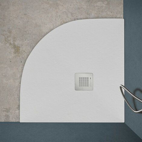 Piatto doccia semicircolare 90x90 bianco riducibile su misura Ten