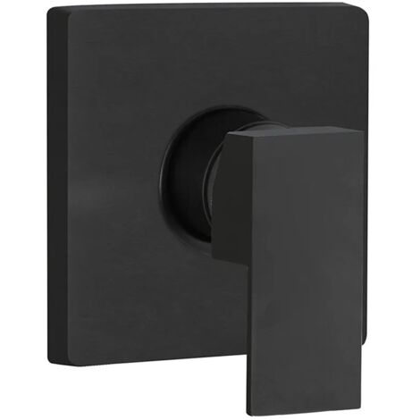 Miscelatore doccia incasso nero opaco in ottone design squadrato Kubo