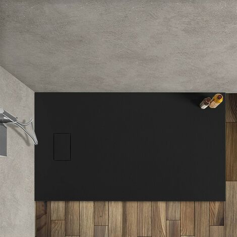 Piatto doccia 70x120 in resina nero effetto pietra riducibile Agorà