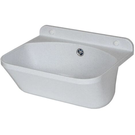 Pilozzo sospeso 46x36 in resina bianco pietra con fissaggi e scarico