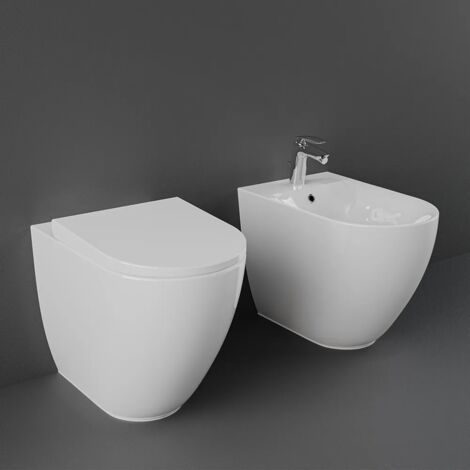 Sanitari filomuro Rak Des scarico traslato Rimless e copriwc soft-close (1/5)