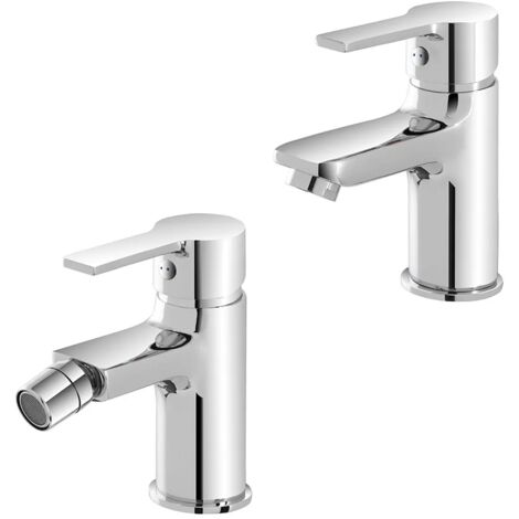 Set miscelatori lavabo e bidet cromati con piletta automatica Prima (1/5)