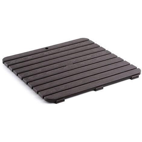 Pedana antiscivolo per doccia 55x55 cm in polipropilene con finitura marrone