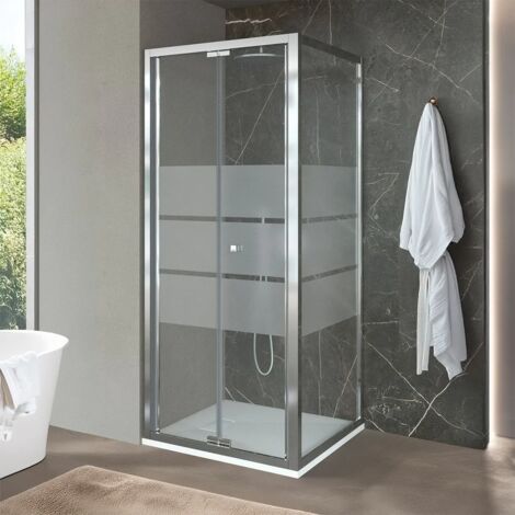 Box doccia 70x70 cm con porta a soffietto serigrafata H 200 cm Ted (1/5)