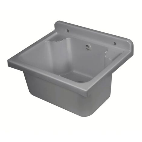 Pilozzo salvaspazio a muro 42x34 cm in plastica grigia scarico incluso