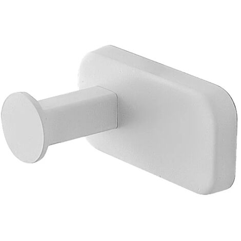 Appendino portasciugamani in acciaio inox bianco con doppio fissaggio (1/3)