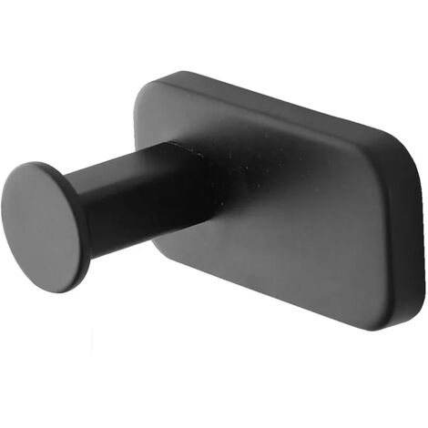 Appendino portasciugamani in acciaio inox nero con doppio fissaggio (1/3)