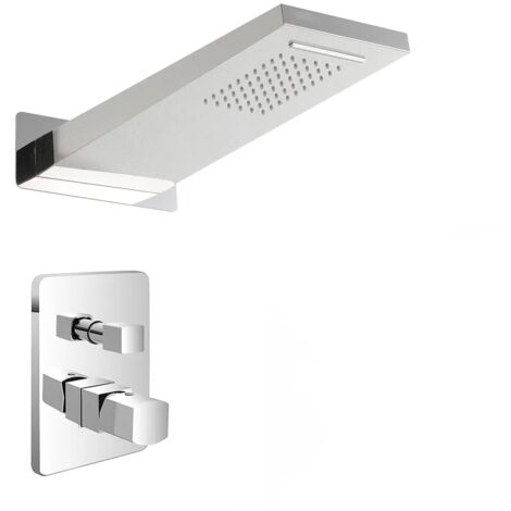 Set doccia da incasso con soffione 22x50 cm a sbalzo con cascata Lotus