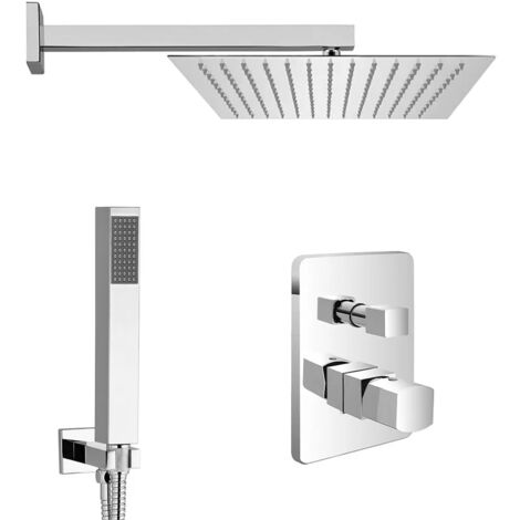 Set doccia da incasso con soffione 30 cm e kit doccia completo Lotus