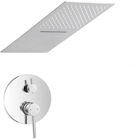 Set doccia da incasso con soffione a sbalzo 25x52 cm e cascata Nuego