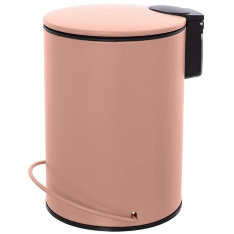 Pattumiera in acciaio 3 litri rosa soft-close con secchio estraibile Spring