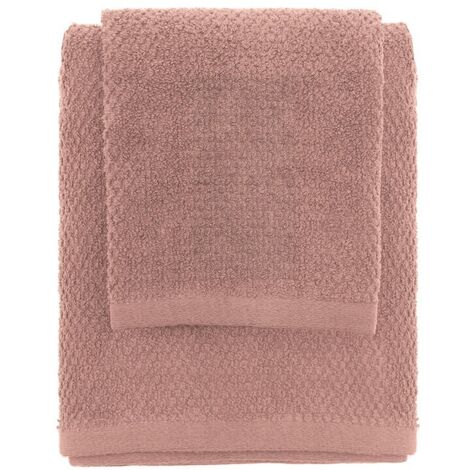 Set asciugamani bagno rosa per viso e ospite in cotone puro Spring