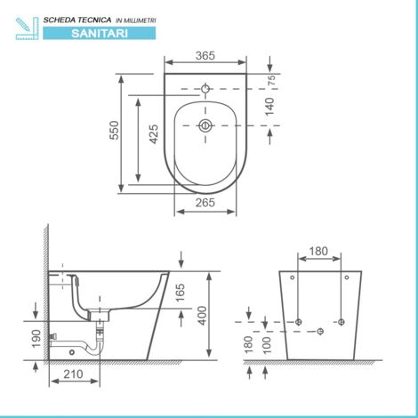 Sanitari filomuro monoblocco Rimless bianco con sedile copriwc Tygo