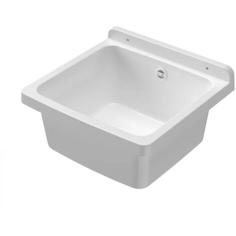 Pilozzo sospeso 40x40 cm in resina bianca con kit di scarico