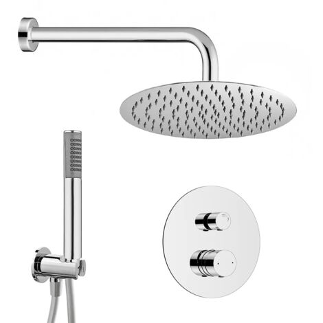 Set doccia incasso cromato con soffione 30 e kit doccia completo Gemini