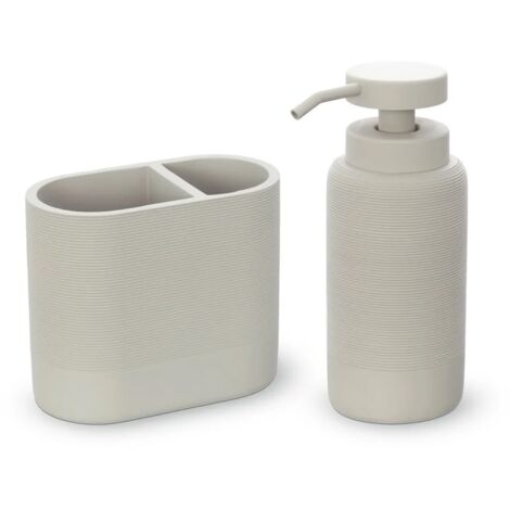 Set accessori bagno 2 pezzi in poliresina crema Marica (1/5)