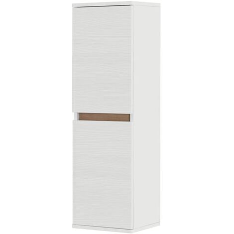 Pensile bagno sospeso 112 cm bianco e rovere con ante soft-close Kleo