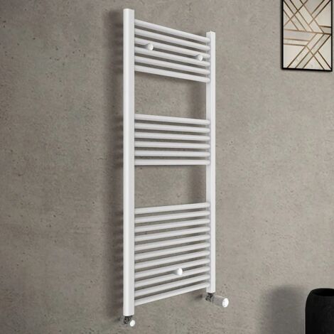Scaldasalviette Termoarredo MICHALI 80x50 Cm, Bianco, Tubi Dritti In Acciaio Inox, Idrico, Interasse Orizzontale, Per Bagno