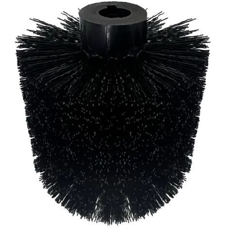 4 Testine Di Ricambio Per Scopino WC – Setole Robuste, Adatte Per Aste Da 12 Mm (Nero)