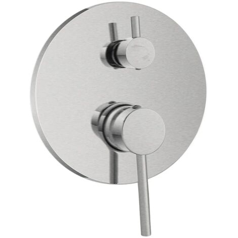 Miscelatore doccia a incasso in acciaio inox color nichel spazzolato con deviatore York