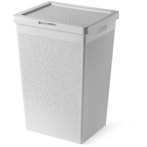 Cesta portabiancheria  65 lt bianca in plastica riciclata