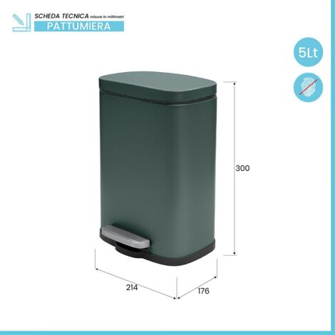 Räder Raumduft Set-69222 - Pattumiera A Pedale Nero Piccola - Design Funzionale Per La Casa