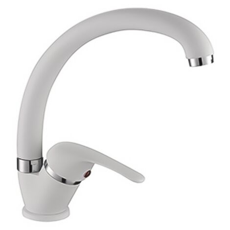 Rubinetto cucina a canna alta in ottone bianco Remy (1/2)