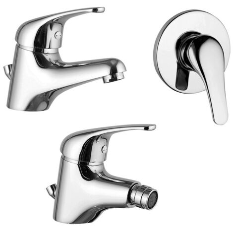 Set rubinetti lavabo, bidet e doccia in ottone cromo di Rubinetterie Mariani Linea Astro (1/5)