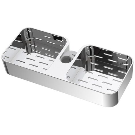 Mensola per asta saliscendi con D. 18, 22, 25 cm in ABS cromo Hidra