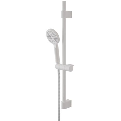 Saliscendi doccia 70 cm regolabile con doccetta tonda in ABS bianco opaco Hidra (1/5)