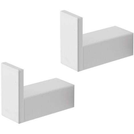 Set due appendini portasciugamani da muro in alluminio bianco Sky (1/3)