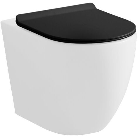 Copriwc a sgancio rapido originale in termoindurente ultraslim soft-close nero opaco Tokyo