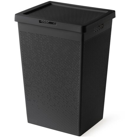 Cesta portabiancheria 65 lt nera in plastica riciclata