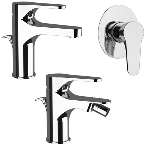 Set rubinetti lavabo, bidet e doccia in ottone cromo di Rubinetterie Mariani Linea Surf (1/5)