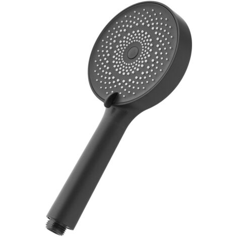 Doccetta tonda moderna 26cm nero opaco a tre getti in ABS anticalcare Hidra (1/3)