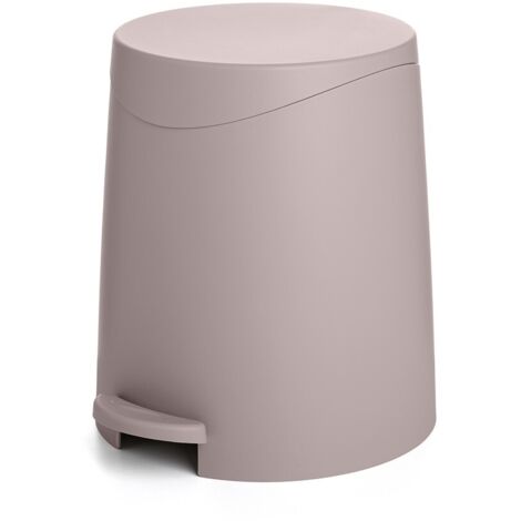 Pattumiera da bagno con pedale 3lt tortora opaca in plastica