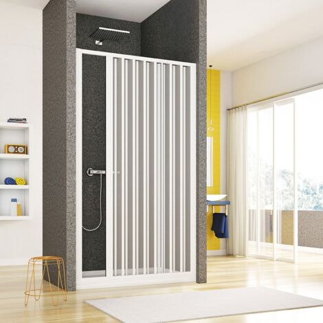 Box doccia nicchia 120cm con anta ad apertura laterale a soffietto in PVC Teti (1/3)