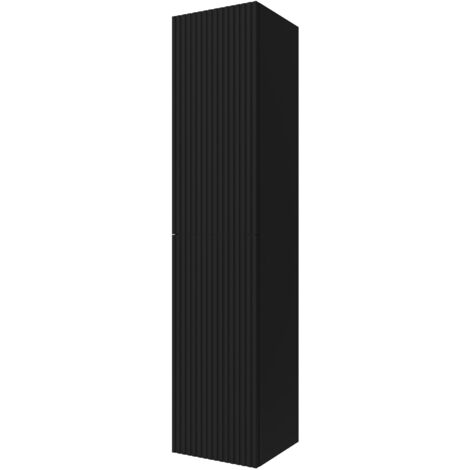 Colonna bagno sospesa 160cm in nero opaco a 2 ante Nara