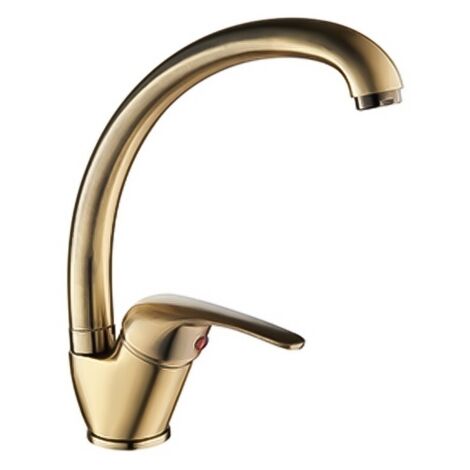 Rubinetto cucina a canna alta in ottone dorato Remy (1/2)