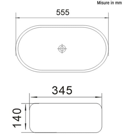 Ciotola da appoggio in ceramica ovale 55,5x34,5 cm bianco lucido