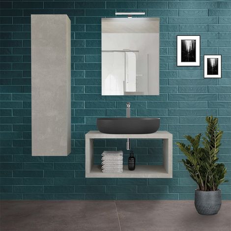 Mobile bagno sospeso aperto 80 cm Master grigio nuvola (1/5)