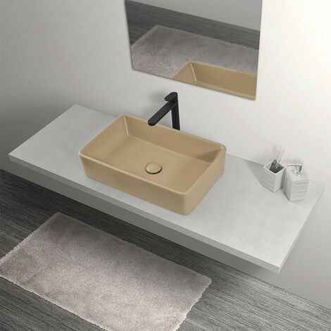 Mensole per lavabo d'appoggio 80 x 45 cm in legno massello