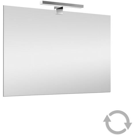 Specchio bagno 50x60 a filo reversibile con lampada naturale 30 cm