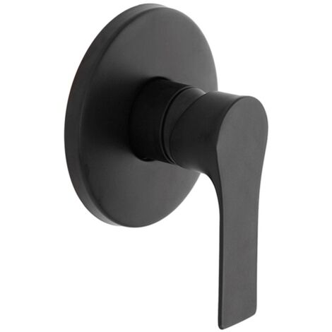 Miscelatore doccia Flat in ottone nero opaco con corpo incasso incluso