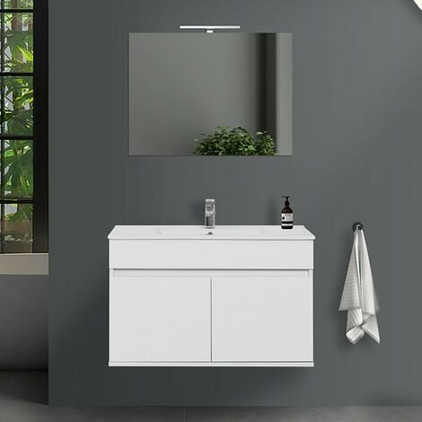 Mobile bagno sospeso MIAMI 60 cm Bianco Lucido con lavabo