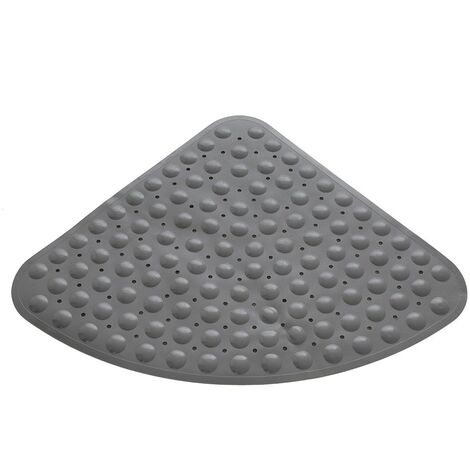 Tappeto doccia antiscivolo angolare in PVC grigio 54x54 cm