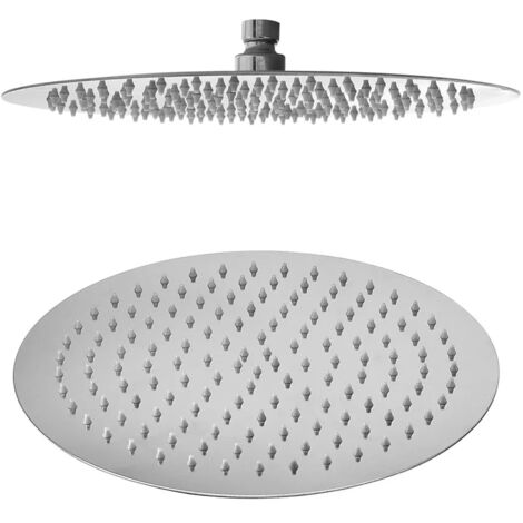 Kit doccia tondo cromo con set doccia + soffione acciaio 25 cm e braccio 40 cm