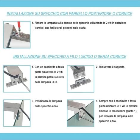 Specchio LED 50x60 cm reversibile con luce fredda